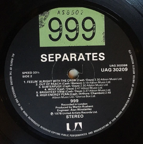 999 - Separates (LP, Album) - Image 4