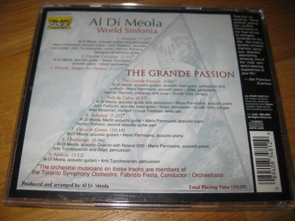 Al Di Meola, World Sinfonia - The Grande Passion (CD, Album, Promo) - Image 2