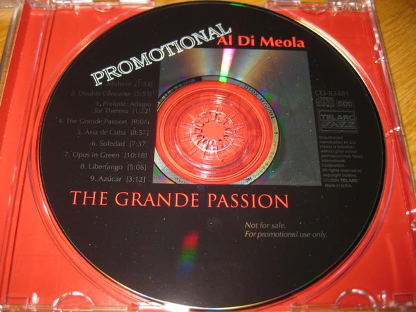 Al Di Meola, World Sinfonia - The Grande Passion (CD, Album, Promo) - Image 3