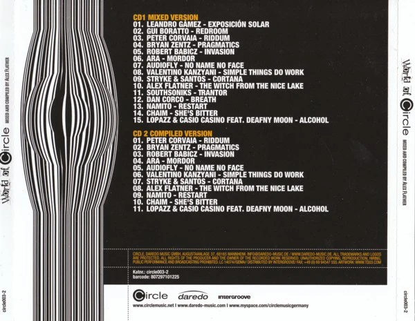 Alex Flatner - World Of Circle (CD, Comp, Mixed + CD, Comp) - Image 2