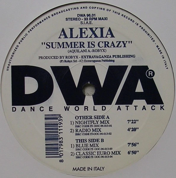 Alexia - Summer Is Crazy (12", Maxi) - Image 4