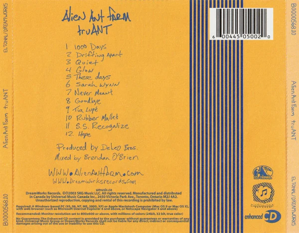 Alien Ant Farm - TruANT (CD, Album, Enh + DVD) - Image 2