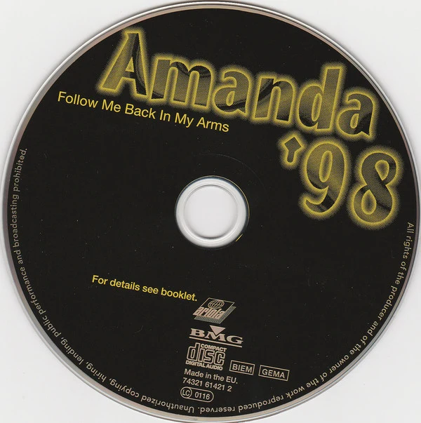Amanda Lear - Amanda '98 - Follow Me Back In My Arms (CD, Comp) - Image 3