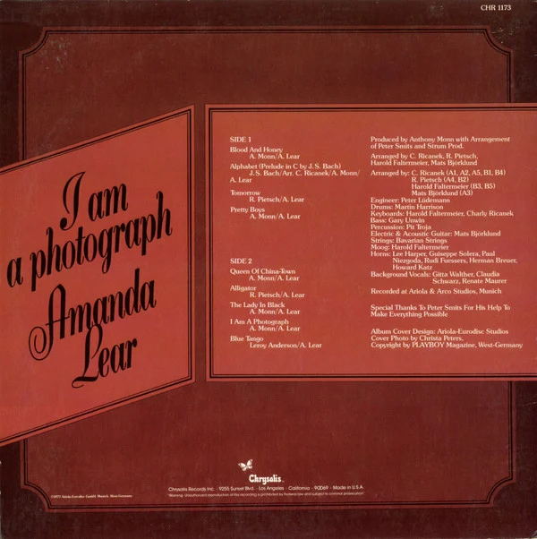 Amanda Lear - I Am A Photograph (LP, Album) - Image 2