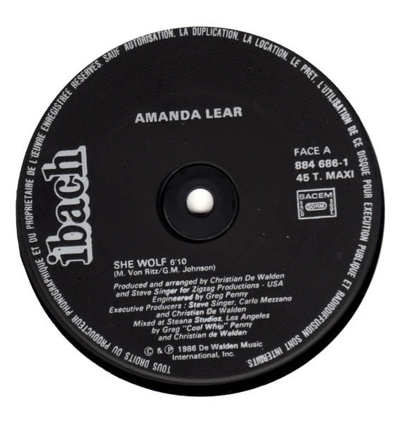 Amanda Lear - She Wolf (12", Maxi) - Image 2