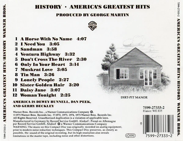 America (2) - History - America's Greatest Hits (CD, Comp, RE, Sli) - Image 2