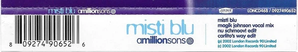 Amillionsons - Misti Blu (CD, Single) - Image 2