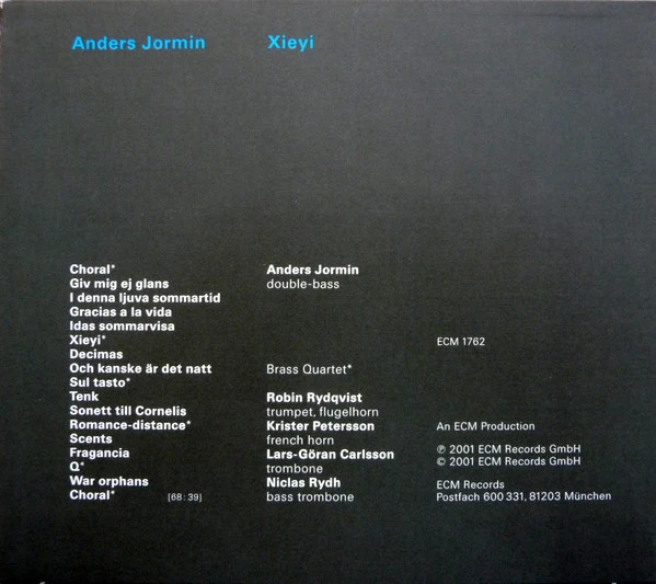 Anders Jormin - Xieyi (CD, Album) - Image 2