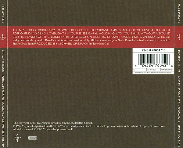 Andru Donalds - Snowin' Under My Skin (CD, Album, Dig) - Image 2