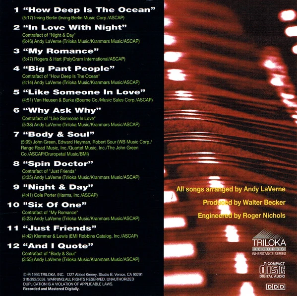 Andy LaVerne - Double Standard (CD, Album) - Image 3