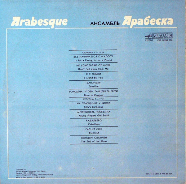 Arabesque - Ансамбль Арабеска (LP, Comp, RP) - Image 2