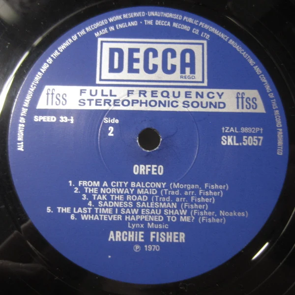 Archie Fisher - Orfeo (LP) - Image 3