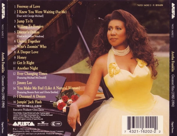 Aretha Franklin - Greatest Hits (1980-1994) (CD, Comp)
