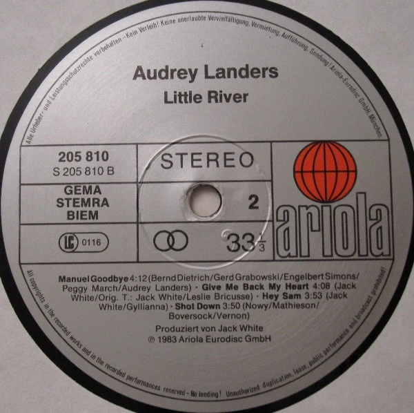 Audrey Landers - Little River (LP, Album) - Image 3