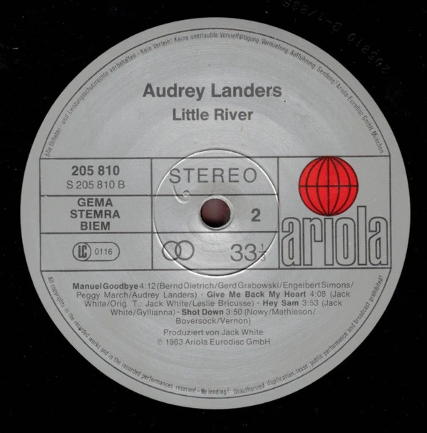 Audrey Landers - Little River (LP, Album) - Image 4