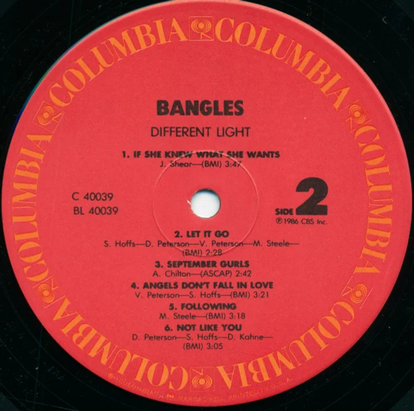 Bangles - Different Light (LP, Album, RCA) - Image 4