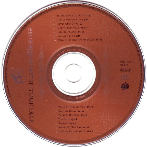 Bed & Breakfast - In Your Face (CD, Album) - Image 3
