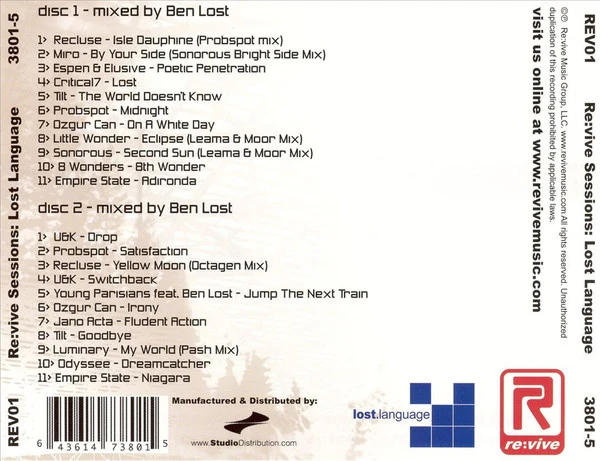 Ben Lost - Re:Vive Sessions - Lost Language (2xCD, Mixed) - Image 2
