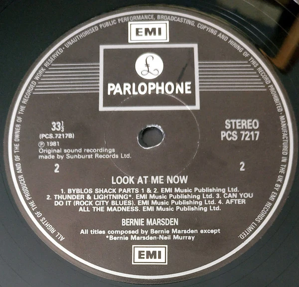 Bernie Marsden - Look At Me Now (LP, Album) - Image 4