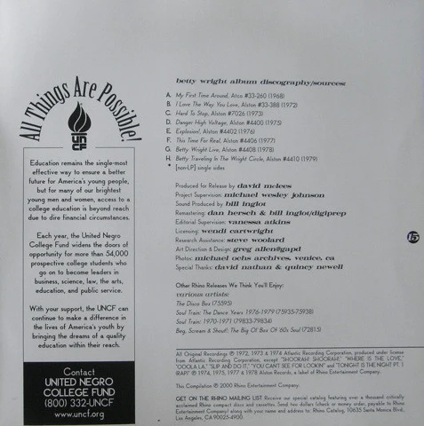 Betty Wright - The Very Best Of Betty Wright (CD, Comp) - Image 3