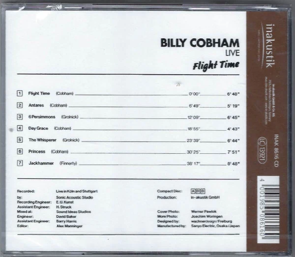 Billy Cobham - Flight Time (Live) (CD, Album) - Image 2