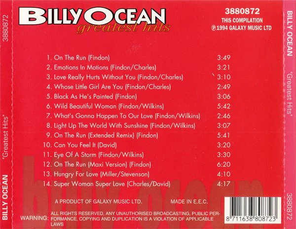 Billy Ocean - Greatest Hits (CD, Comp) - Image 2