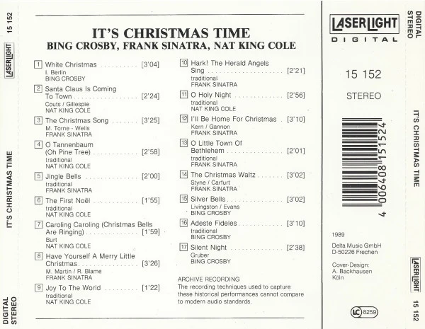 Bing Crosby, Frank Sinatra, Nat King Cole - It's Christmas Time (CD, Comp) - Image 2