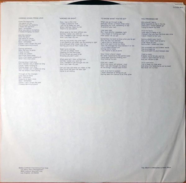 Bobby Caldwell - Cat In The Hat (LP, Album, Vol) - Image 5