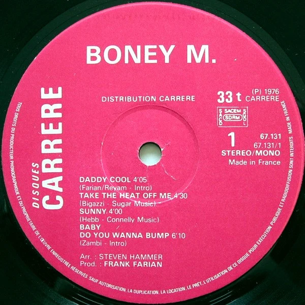 Boney M. - Daddy Cool (LP, Album) - Image 3