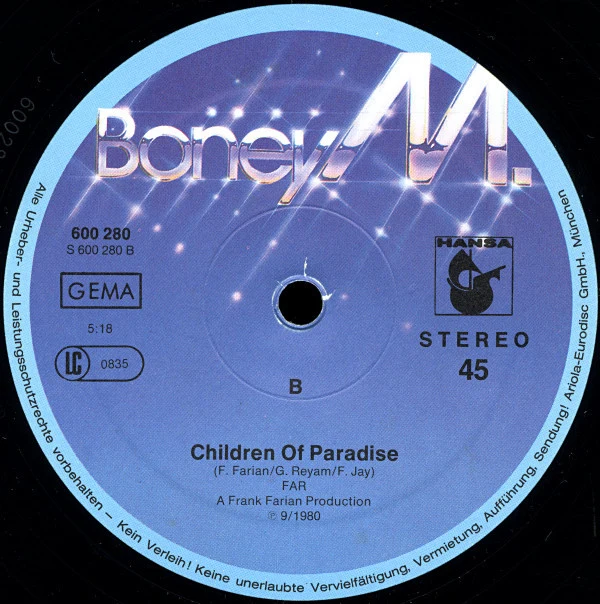 Boney M. - Gadda-Da-Vida (Long Version) (12", Maxi) - Image 4