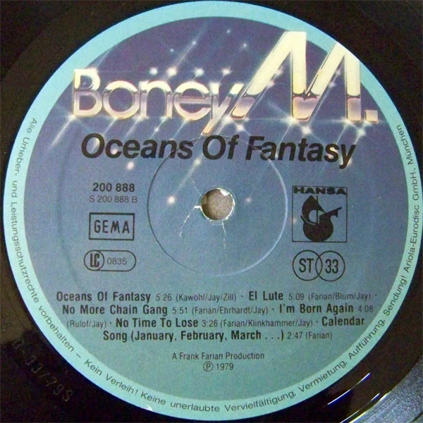 Boney M. - Oceans Of Fantasy (LP, Album, Fou) - Image 5