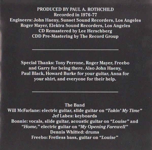 Bonnie Raitt - Sweet Forgiveness (CD, Album, RE, RM) - Image 5