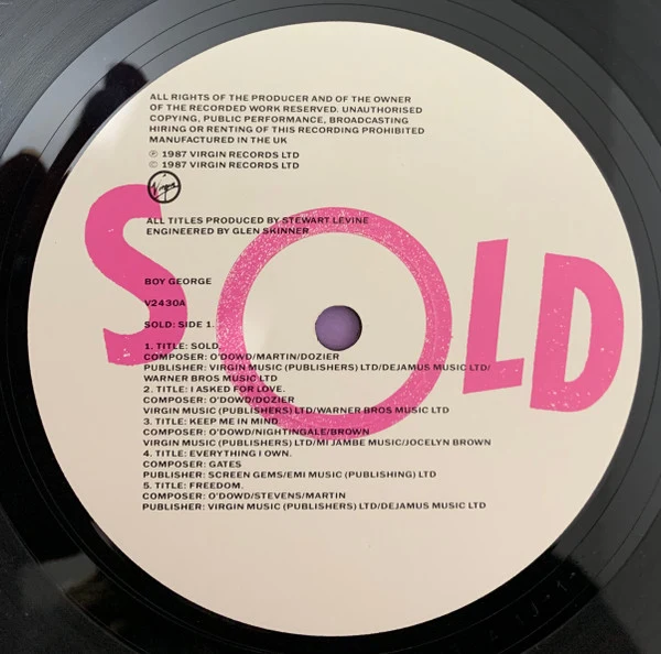 Boy George - Sold (LP, Album) - Image 5