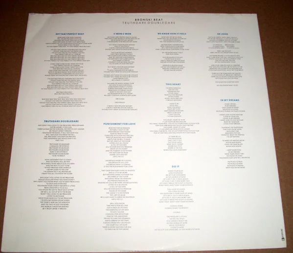 Bronski Beat - Truthdare Doubledare (LP, Album, Emb) - Image 3