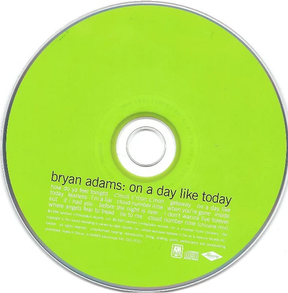 Bryan Adams - On A Day Like Today (CD, Album, RP) - Image 3