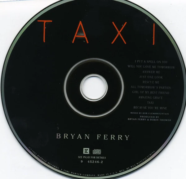 Bryan Ferry - Taxi (CD, Album, ARC) - Image 3