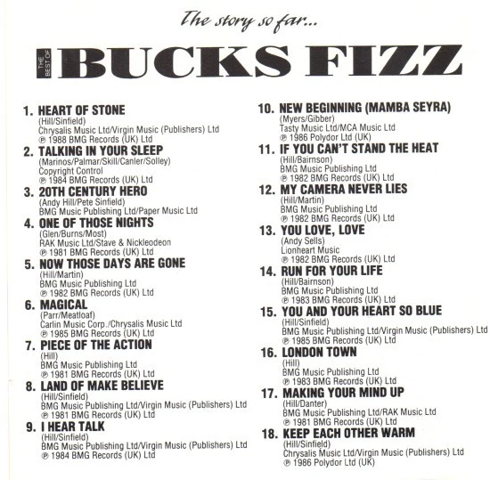 Bucks Fizz - The Story So Far - The Very Best Of Bucks Fizz (CD, Comp) - Image 3