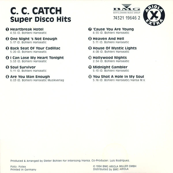 C.C. Catch - Super Disco Hits (CD, Comp) - Image 2