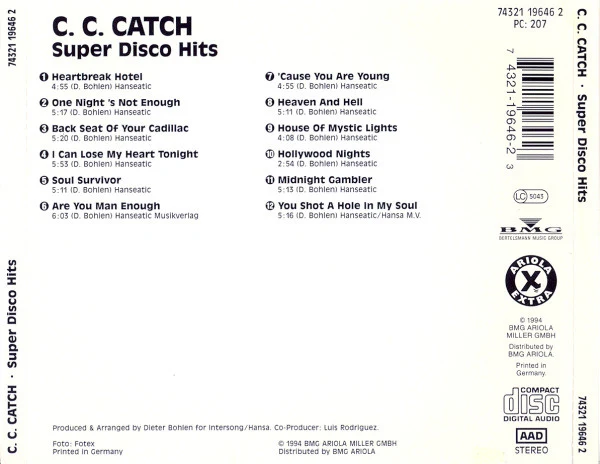 C.C. Catch - Super Disco Hits (CD, Comp) - Image 3