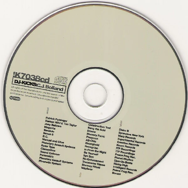 C.J. Bolland* - DJ-Kicks (CD, Comp, Mixed) - Image 3