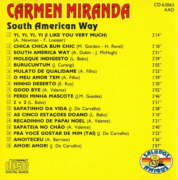 Carmen Miranda - South American Way (CD, Comp, Mono) - Image 2
