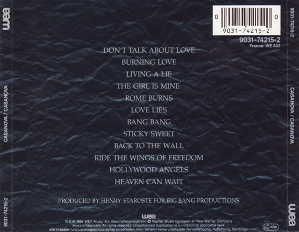 Casanova  - Casanova (CD, Album) - Image 3