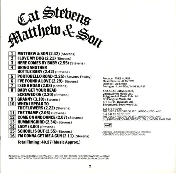 Cat Stevens - Matthew & Son (CD, Album, RM) - Image 5