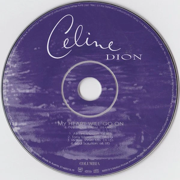 Celine Dion* - My Heart Will Go On (Love Theme From 'Titanic') (Dance Mixes) (CD, Maxi) - Image 4