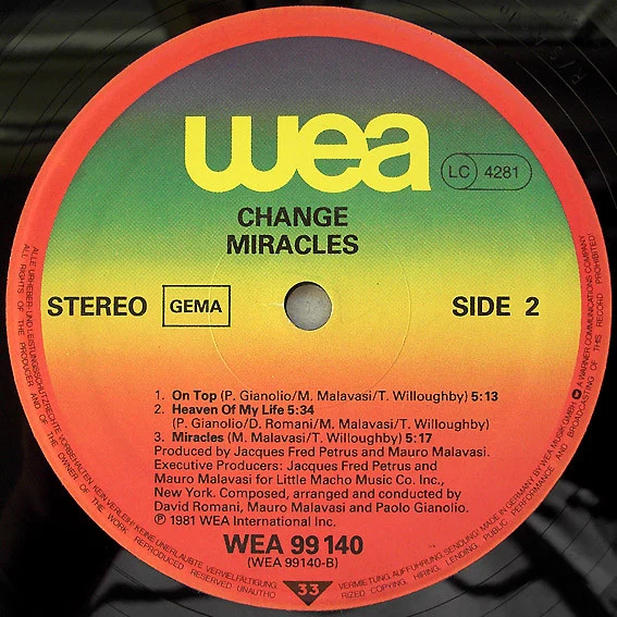 Change - Miracles (LP, Album) - Image 4