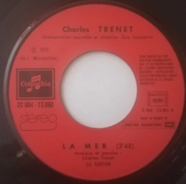 Charles Trenet - La Mer (7", Single) - Image 3