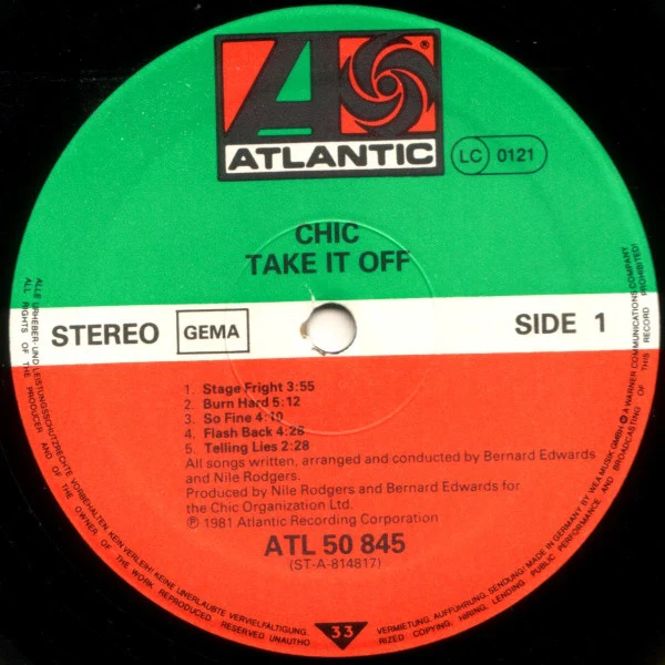 Chic - Take It Off (LP, Album) - Image 3