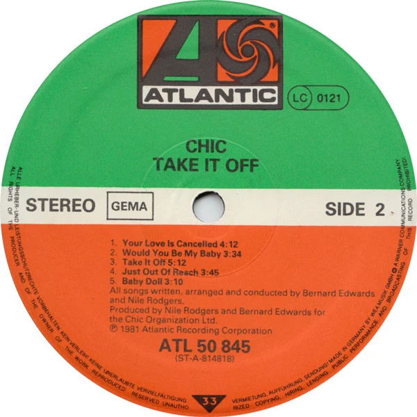 Chic - Take It Off (LP, Album) - Image 4