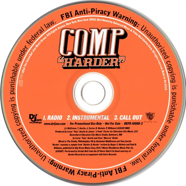 Comp - Harder (CD, Single, Promo) - Image 3