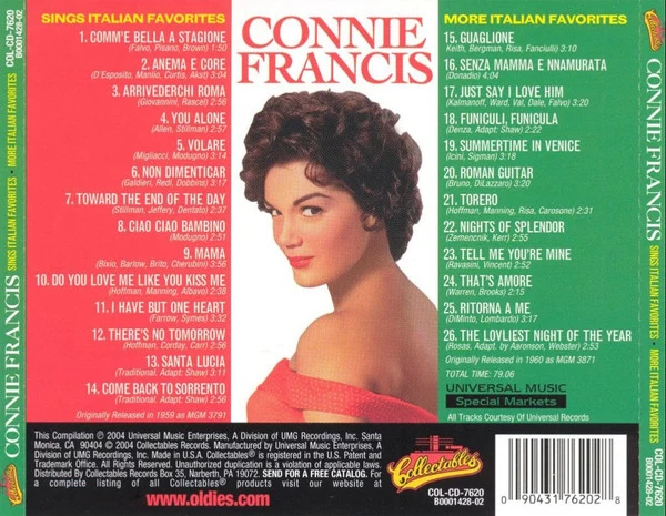 Connie Francis - Sings Italian Favorites / More Italian Favorites (CD, Comp, RE, RM) - Image 2